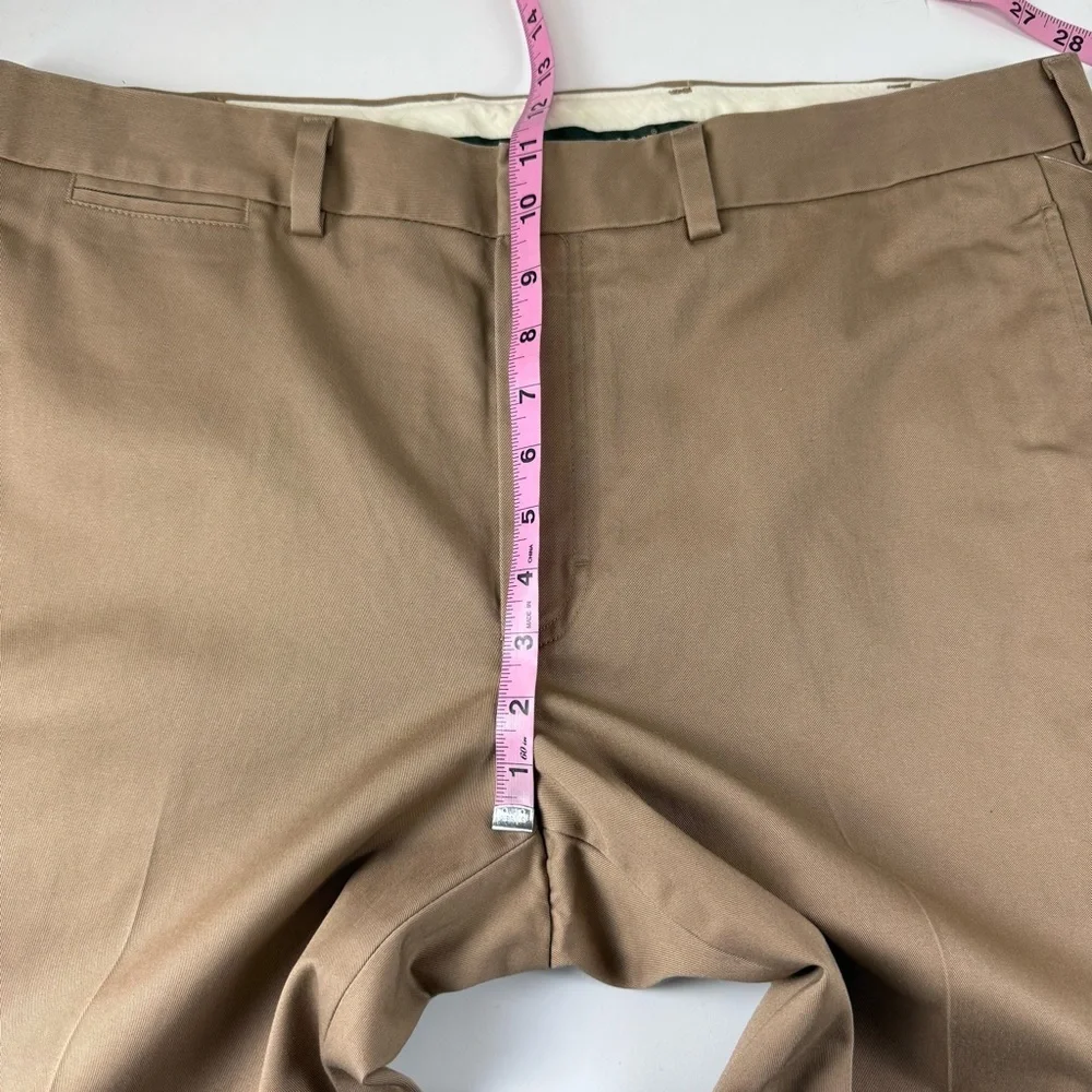 LL Bean Wrinkle Free Dress Chino Pants Mens 38 x 30.25 Dark Khaki Tan 292258 NWT